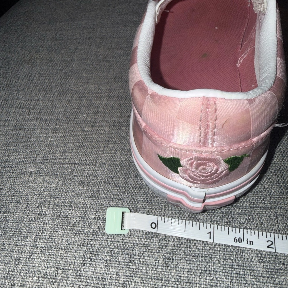 Vans Kids Little Girls Pink and White Checkered Slip-On Sneakers Girls Size 2 - Picture 10 of 16